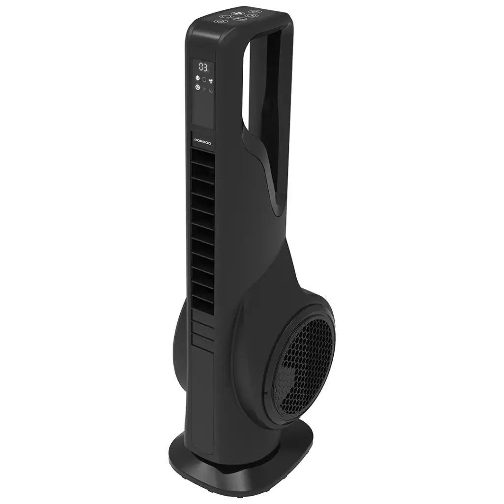 Porodo Lifestyle Coolbreeze 70W Smart Tower Fan with Aromatherapy & Air Purification - Black
