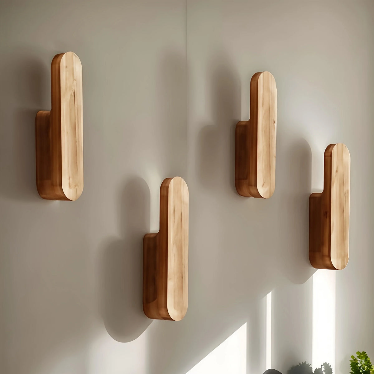 4pc Rustic Wooden Wall Hook for Doorway Bedroom Bathroom Coat and Hat Rack Home Decor Organizer Mother's Day gift