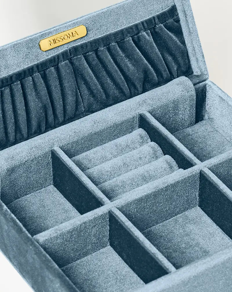 Velvet Jewellery Box | Blue Steel